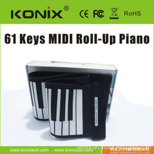 Flexible USB MIDI roll up piano